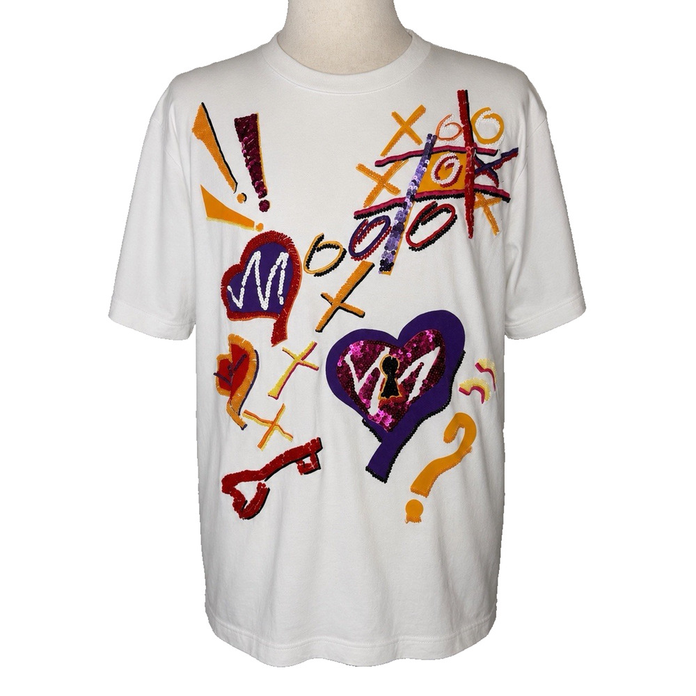 IB Diffusion VTG 1992 T-Shirt Short Sleeve Medium Sequins Beads Shoulder Pads